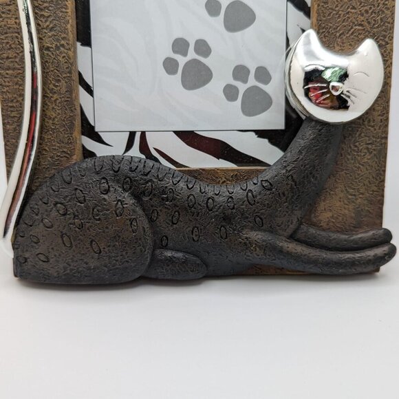 Vintage 6" X 4" B Siamese Cat Resin Picture Frame 3D - Picture 3 of 7